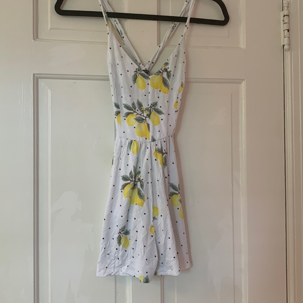 Forever 21 Woman’s Romper with lemons and polkadots